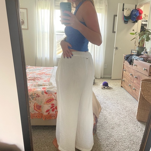 Billabong Follow Me 2 Pants White Wide-Leg Pants - Picture 3 of 3